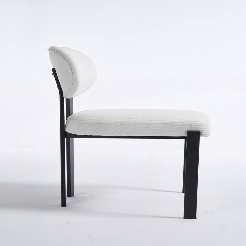 Modern Upholstered Boucle Dining Room Chairs Set of 2