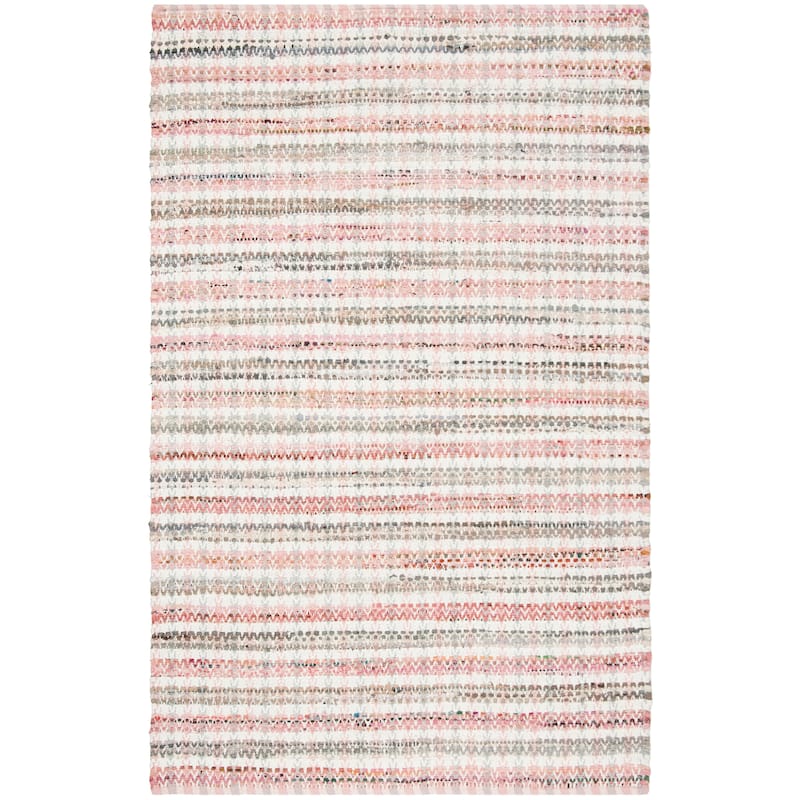 SAFAVIEH Handmade Flatweave Montauk Hermanda Casual Cotton Rug - 5' x 8' - Pink/Multi