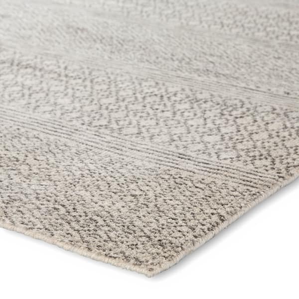 Kelis Hand Knotted Geometric Ivory Dark Grey Area Rug Overstock 20598613