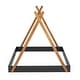 preview thumbnail 4 of 14, Full Size Tent Floor Bed with Triangle Structure, Black+Brown
