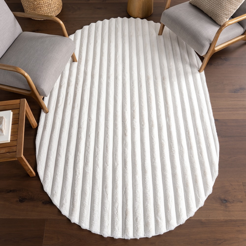 Nuloom Kai SuperiorWash Stripe Faux Rabbit Machine Washable Area Rug