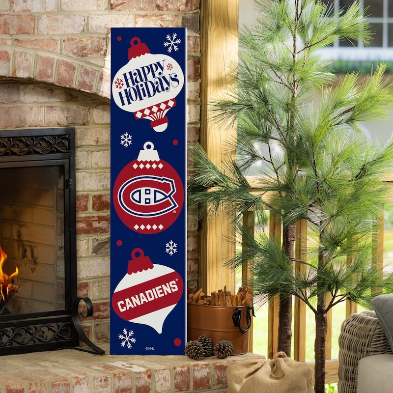 47" Double Sided Seasonal Porch Leaner, Montreal Canadiens - 47" x 11.25" - Christmas