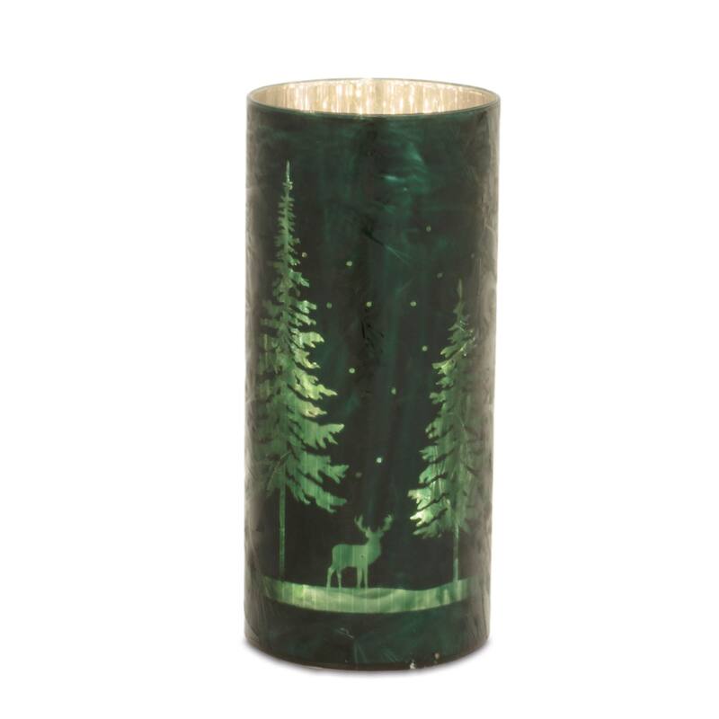 LED Lighted Pine Tree Luminary Christmas Decorations - 8.5" - Set of 3