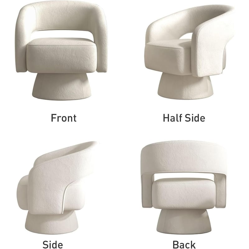 Swivel Barrel Chair,Velvet Accent Armchair 360 Degree Swivel Club Chair Vanity Chair for Living Room Bedroom Reception Room