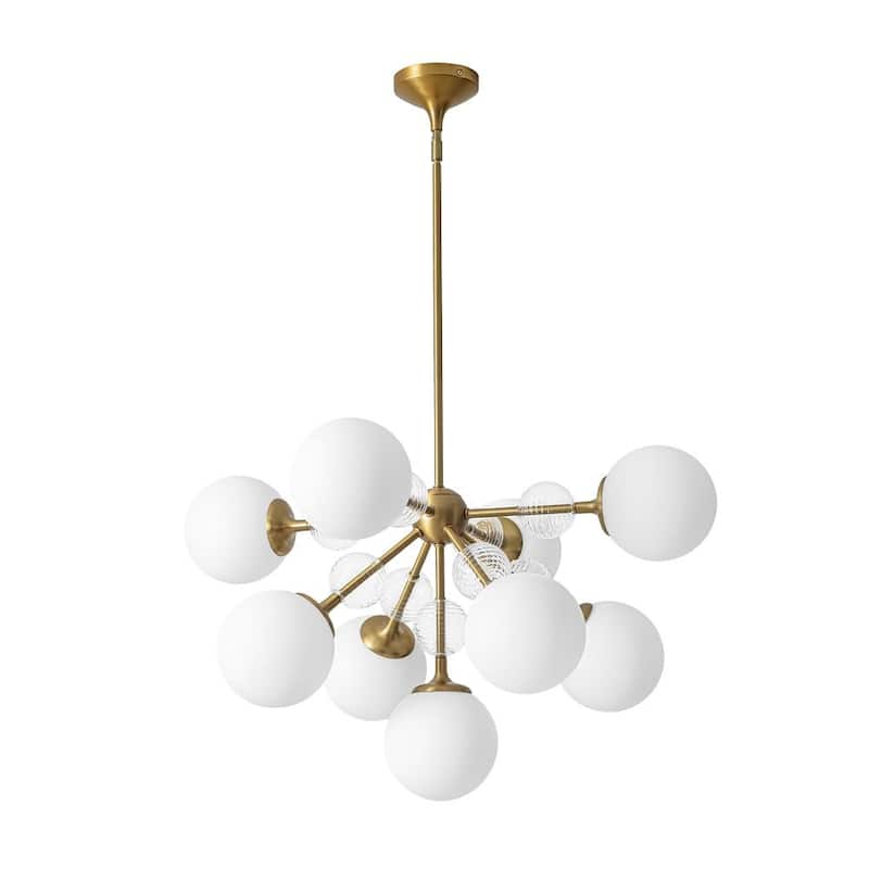Modern Glam 9-Light Frosted Glass Sputnik Chandelier - 30.3in