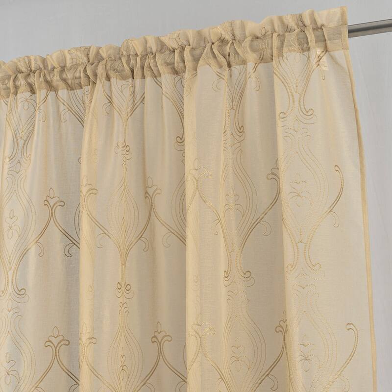 Embroidered Sheer Window Curtain Collection 84" or 95"