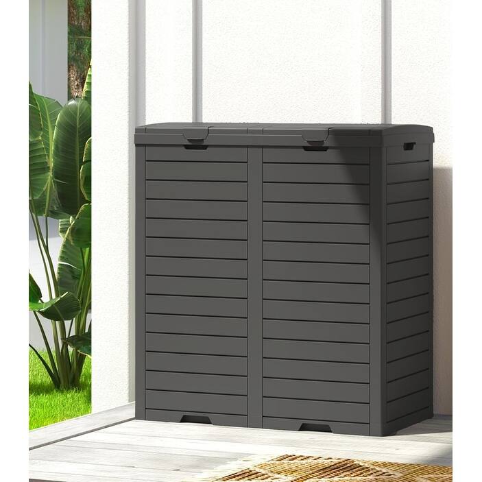 Heavy-Duty Outdoor Trash Bin-118L/31GAL Single-Bucket & 230L/62GAL Double-Bucket Options
