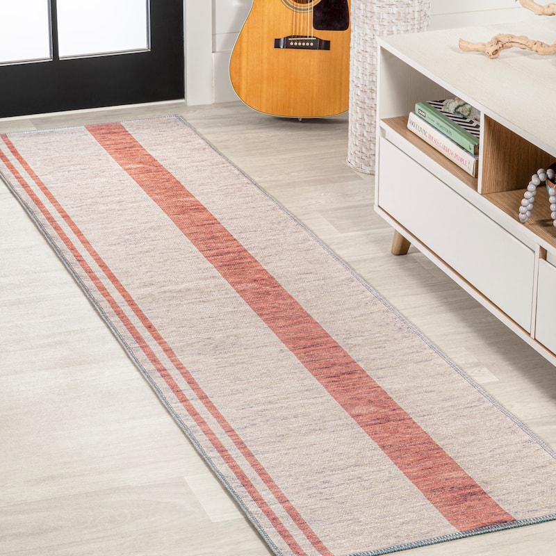 JONATHAN Y Linja Medallion Textured Weave Machine Washable Area Rug