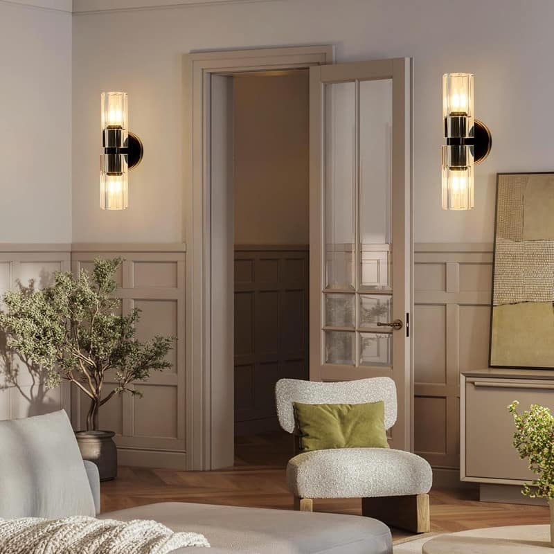 KAYLA Indoor Wall Sconces, Bathroom Vanity Light Fixtures Over Mirror, BedrooWall Light Wall Lamp for Stairway (2-Light)