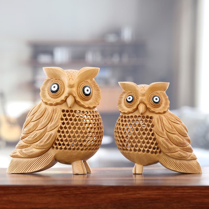 Novica Handmade Inner Wisdom Wood Sculpture (Set Of 2)