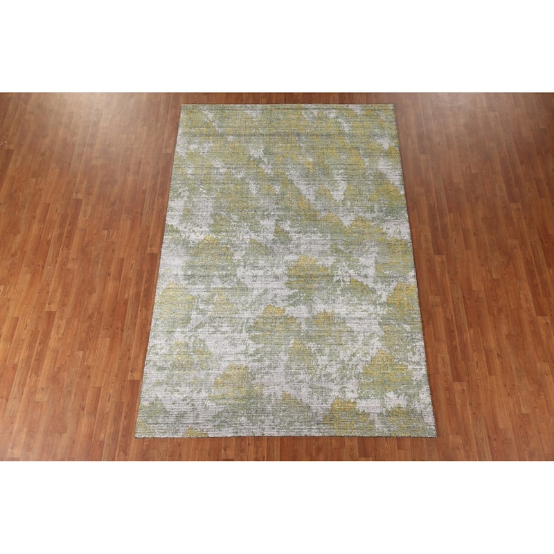 Modern Abstract Area Rug Handmade Wool Carpet - 6'4" x 9'8"