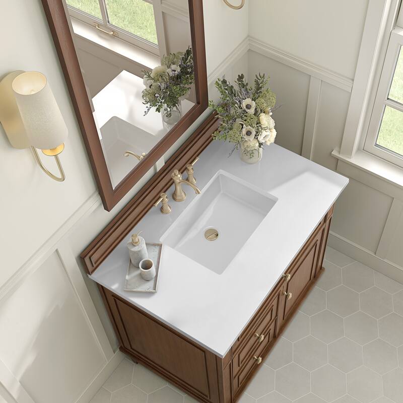 James Martin Vanities Lorelai 36" Single Vanity, Mid-Century Walnut