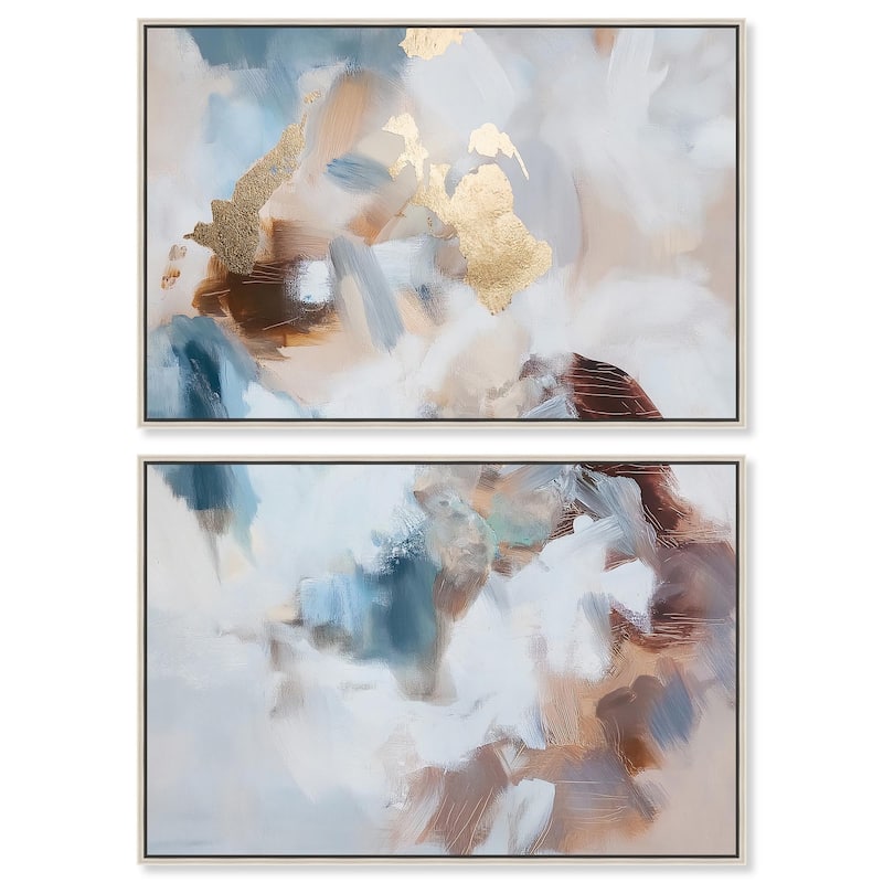 Mother Earth I Canvas Set of 2 by Art Remedy - 24" x 16" - Silver