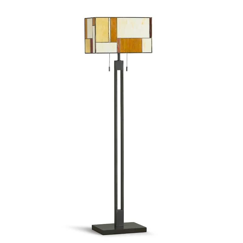 HOMEGLAM Aurae 62" H Modern Tiffany Glass Floor Lamp