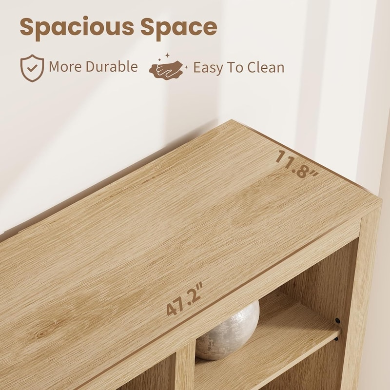 72 in Tall Bookcase, Freestanding Display Storage Bookshelves with Storage