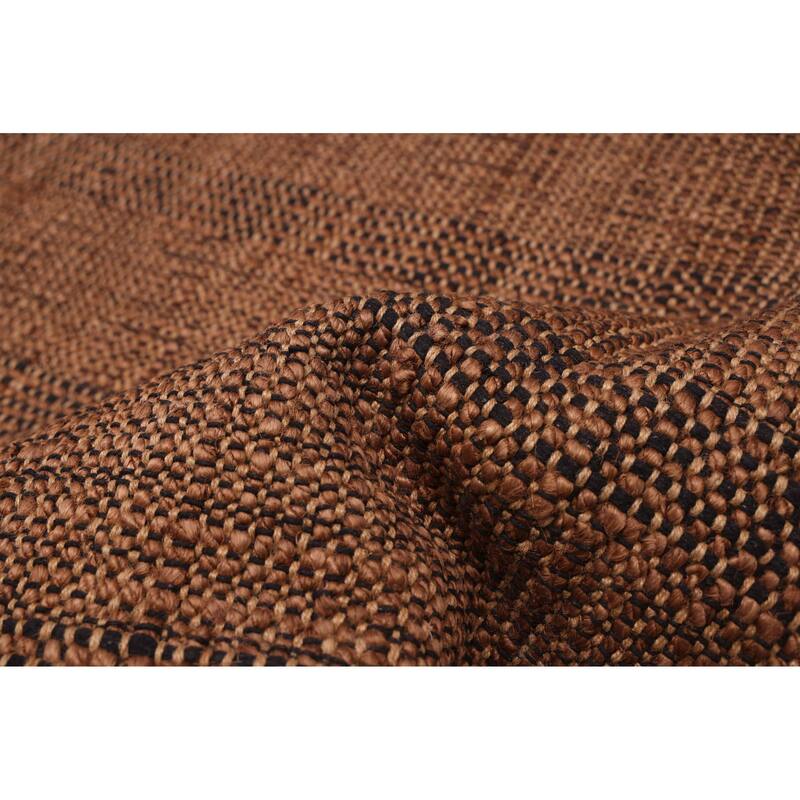 ECARPETGALLERY Flat-Weave Palas Denizli Brown Jute Kilim - 5'9 x 7'5