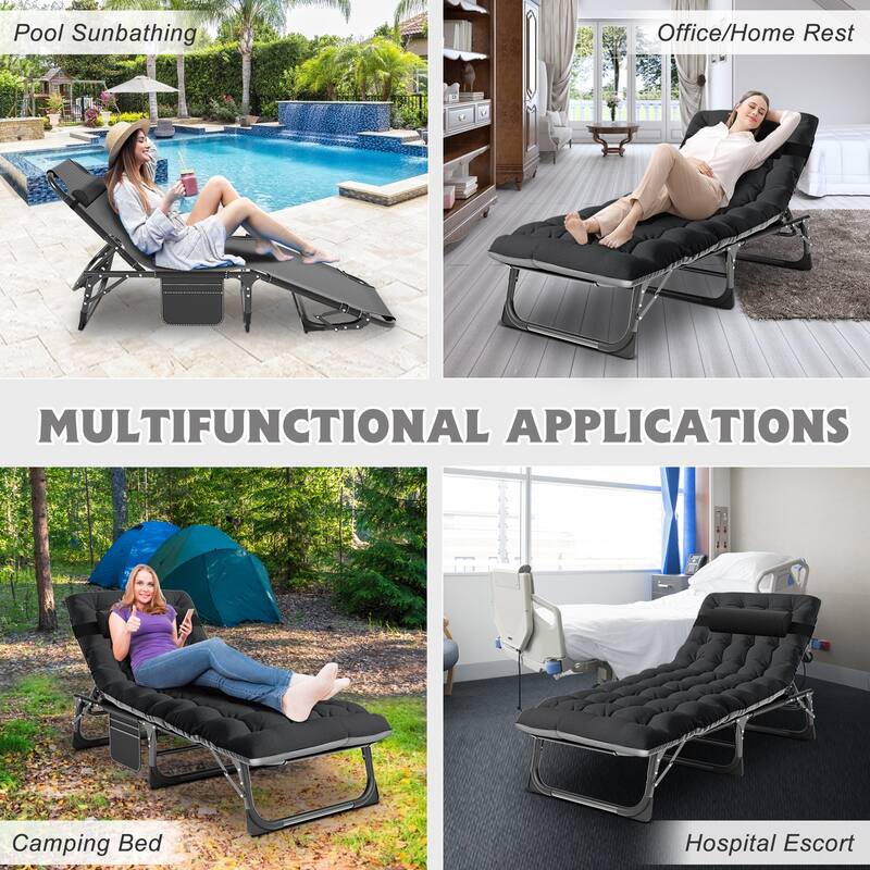 DoCred Upgraded Thicked Folding Camping Cot with Mattress
