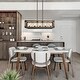preview thumbnail 20 of 27, LALUZ Farmhouse 5-Light Rectangle Wood Chandelier Rustic Island Lights for Dining Kitchen Island