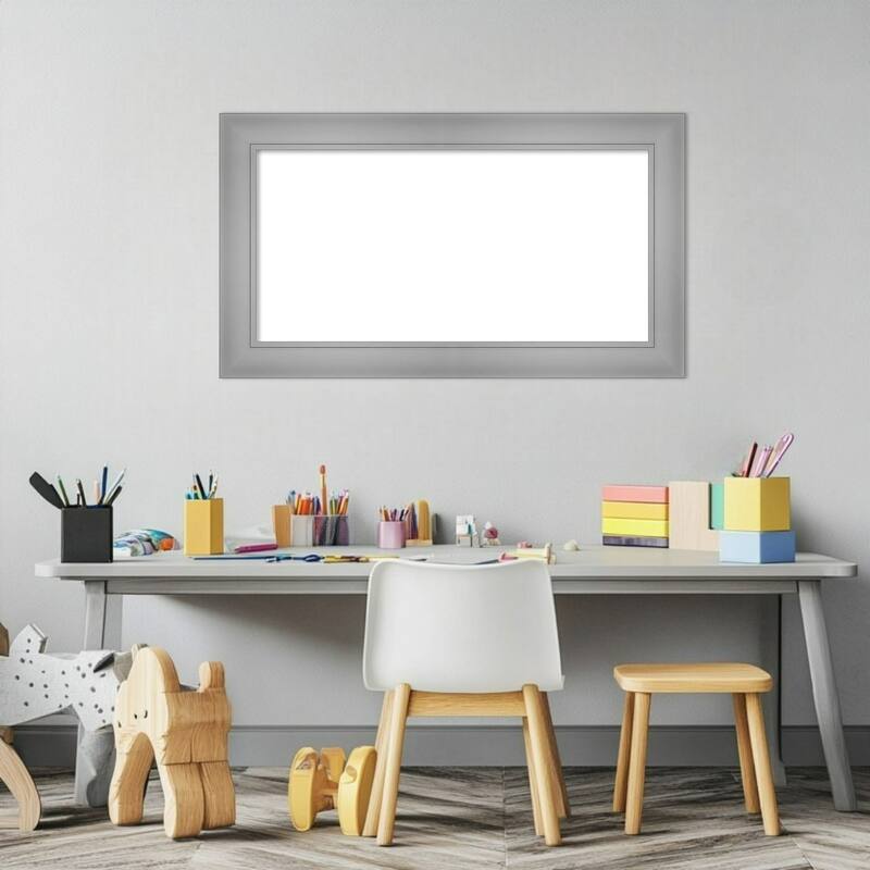 Amanti Art Flair Polished Nickel Framed Dry Erase Magnetic Board