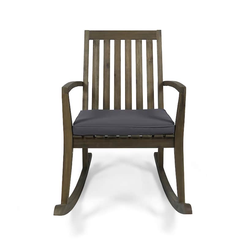 Montrose Outdoor Acacia Wood Rocking Chairs with Accent Table by Christopher Knight Home