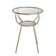 Shop Metal Accent Table with Glass Top and Open Glass Shelf, Gold ...