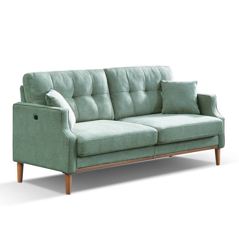 Christopher Knight Home - Evelyn Button Tufted LoveSeat Sofa with High-Density Foam Cushions and USB Charging Port