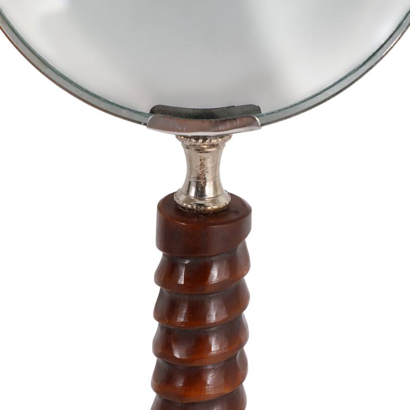Resin Metal Magnifying Glass Decorative Textured Handle for Shelf Desk - 4" x 9" x 1"