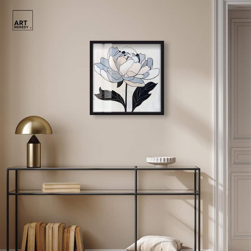 Gray Scale Flower I Shadowbox by Art Remedy