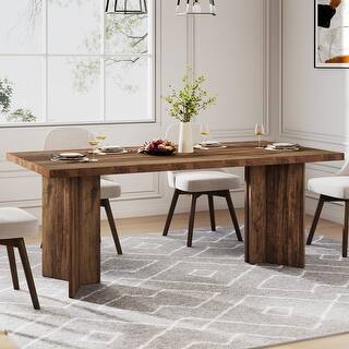 Farmhouse Wood Rectangular Dinner Dining Table for Kitchen Dining Room