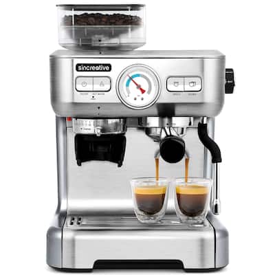 Sincreative CM5700 All in One 20 Bar Espresso Machine with Grinder and Milk Frother