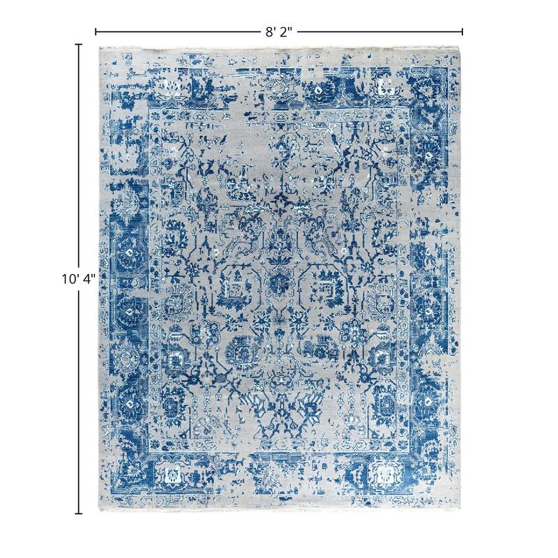 Ikat One-of-a-Kind Hand-Knotted Area Rug, Gray - 8' 2" x 10' 4"