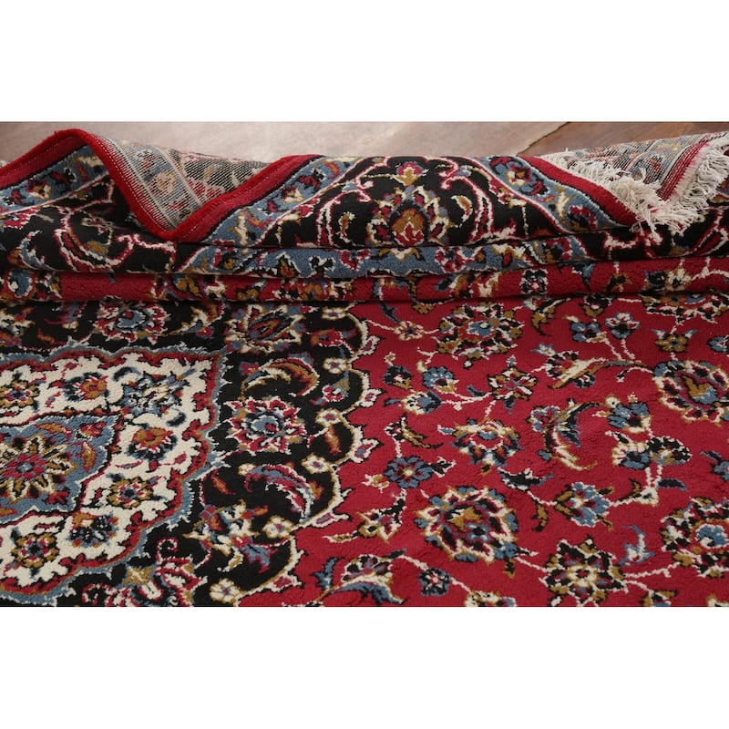 Traditional Floral Mashad Turkish Area Rug Red Machine Made Carpet - 6'5" x 9'9"