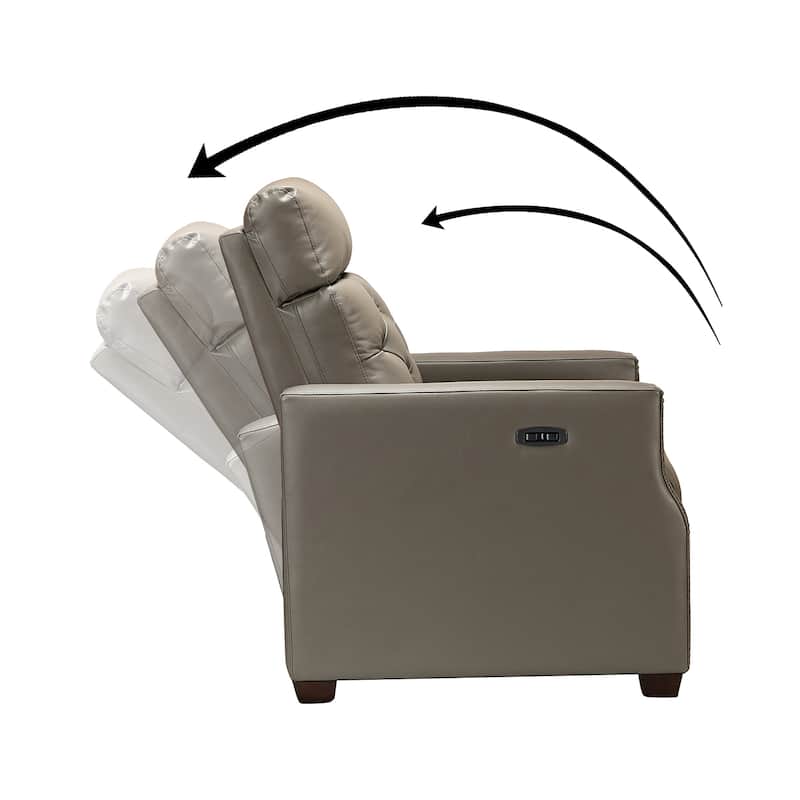 Alina 31.50"Wide Genuine Leather Power Recliner with USB Port, Set of 2