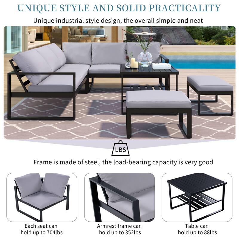 Industrial Style Outdoor Sofa Combination Set Bed Bath & Beyond