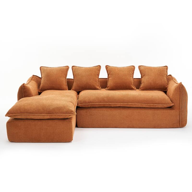 L-Shaped Modular Sofa with Deep Seats and Plush Pillows for Ultimate Comfort