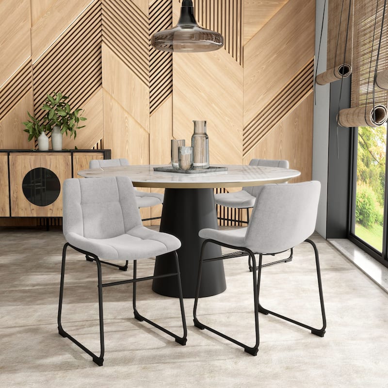 Furniture of America Eamon Modern Chenille Padded Dining Chairs (Set of 2)
