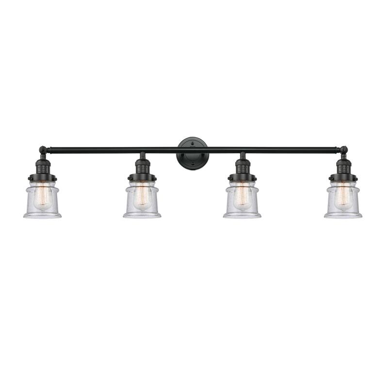 Innovations Lighting Small Canton 4 Light 42" Wide Bathroom Vanity - Matte Black / Seedy