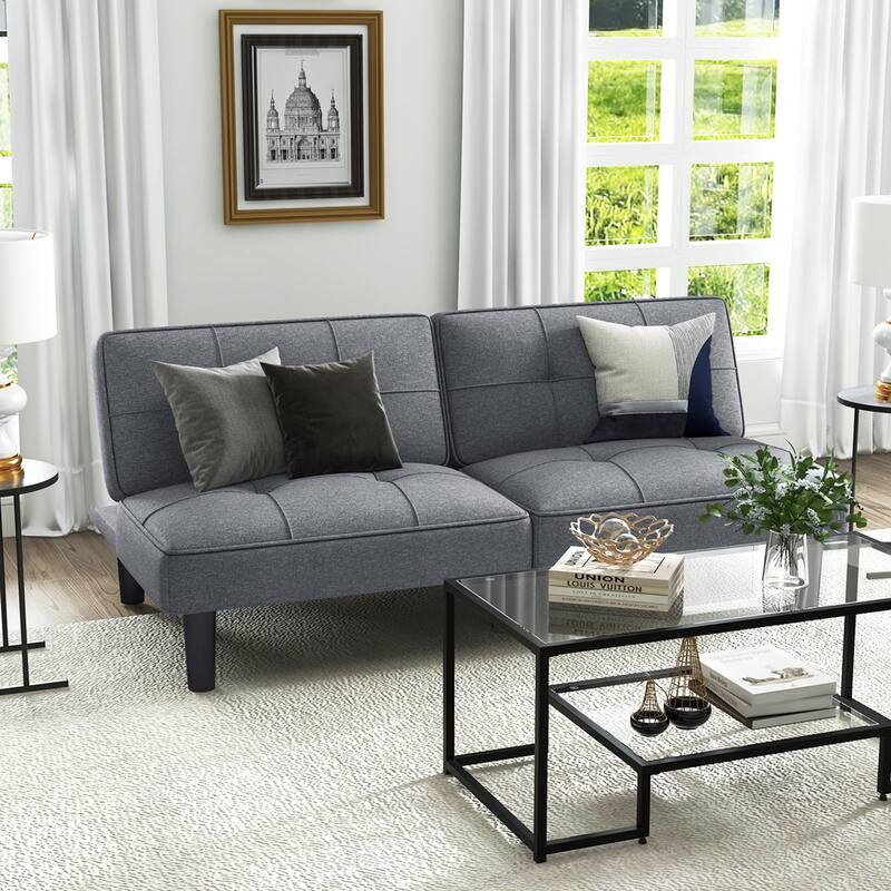 Costway Convertible Folding Futon Sofa Bed with 6-Position Adjustable - See Details