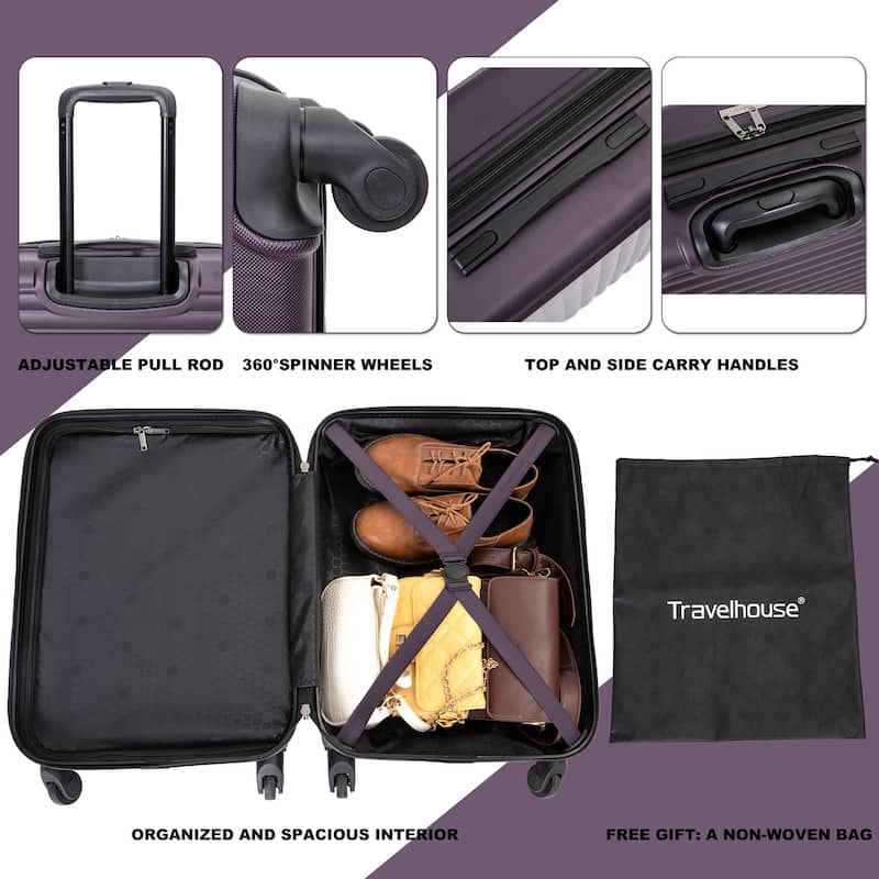 20" Carry on Luggage Lightweight Suitcase, Spinner Wheels