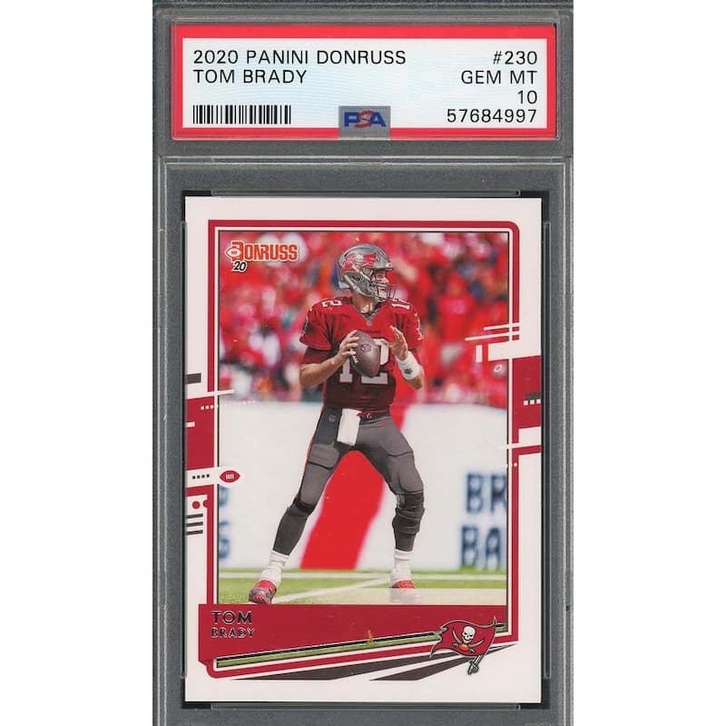 Tom Brady 2020 Panini Donruss Football Card #230 Graded PSA 10 - 8'6" x 11'6"