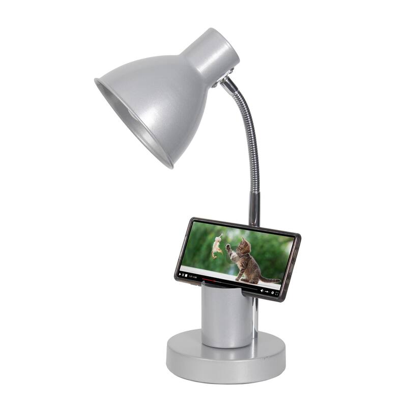 Gooseneck Desk Lamp with Adjustment Shade - 16.25" - Silver