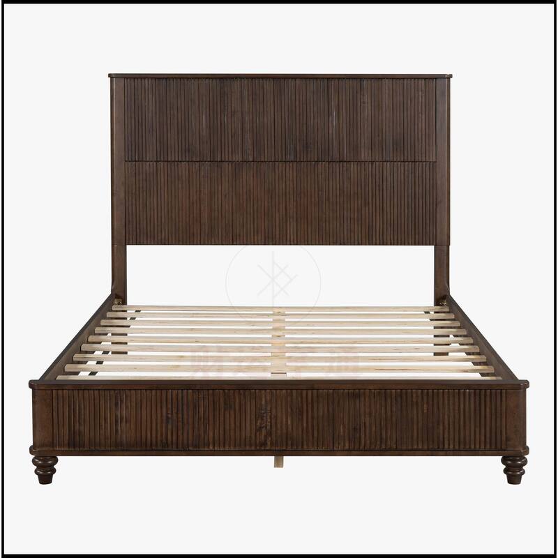 Queen Platform Bed Frame with Tall Headboard