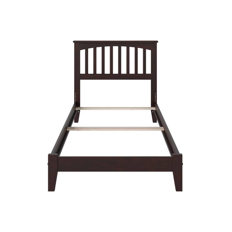 Mission Twin XL Foundation Bed Frame with USB Charging Station in Espresso