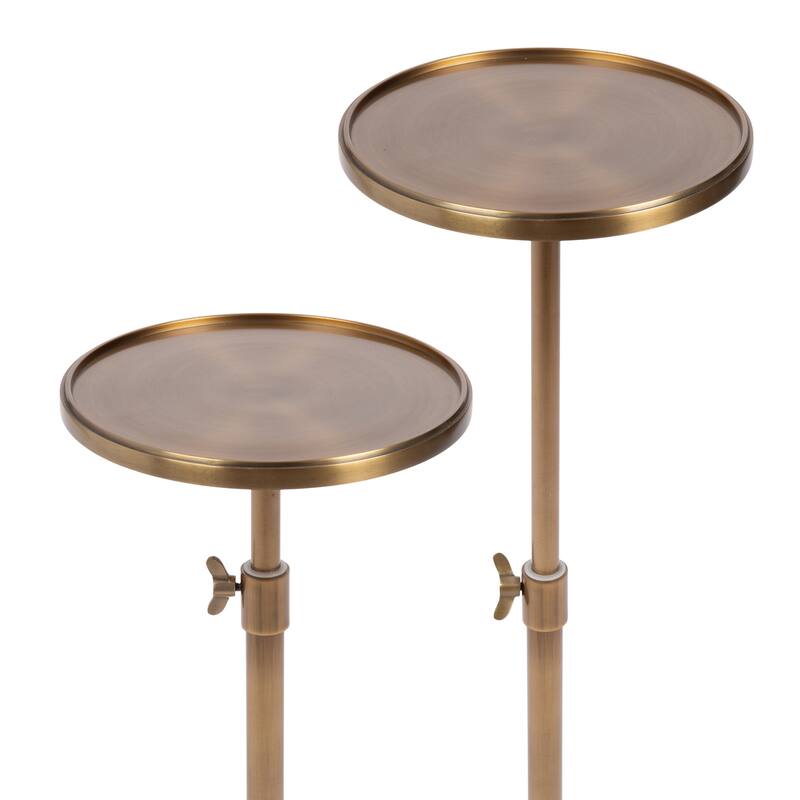 Kate and Laurel Engles Adjustable Polished Metal Table and Plant Stand