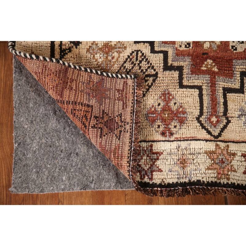 Tribal Qashqai Persian Antique Area Rug Handmade Peach Wool Carpet - 3'6"x 7'11"