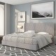 preview thumbnail 72 of 93, Tufted Upholstered Nailhead Trim Platform Bed Light Gray - King