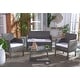 preview thumbnail 33 of 52, SAFAVIEH Outdoor Aboka 4-Piece Conversation Patio Set