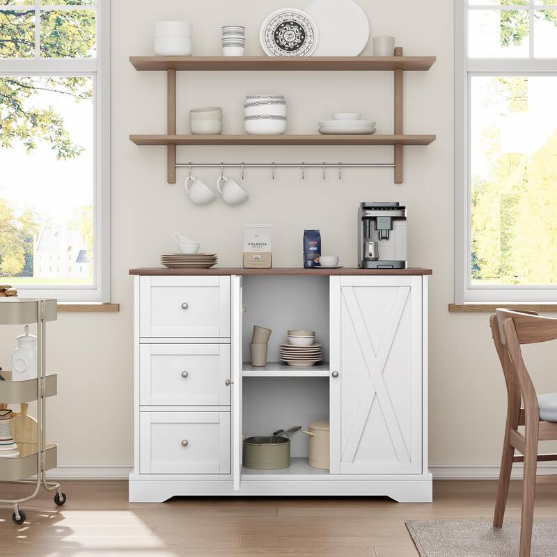 Sideboard Buffet Cabinet with 3 Drawers