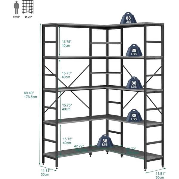 L Shape Corner Bookshelf Display Rack - Bed Bath & Beyond - 42251712