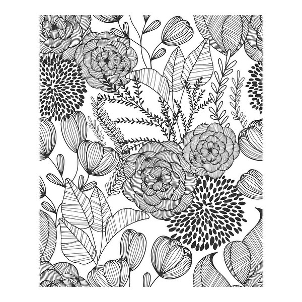 Black Secret Garden Peel & Stick Wallpap - 216in x 20.5in x 0.025in. Opens flyout.